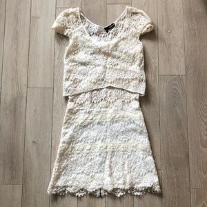 The Kooples Layered Lace Mini Dress in Cream White Size 38 /US Size M
